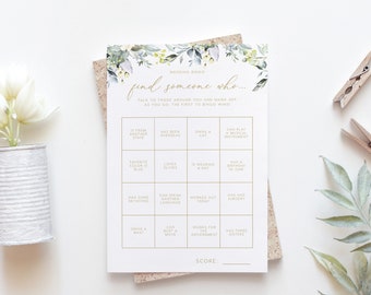 Find Someone Who Game INSTANT DOWNLOAD, Bridal Bingo Bridal Shower Games, Game Card, Bachelorette Games, Hens Night, Say Bingo Game - PEO021