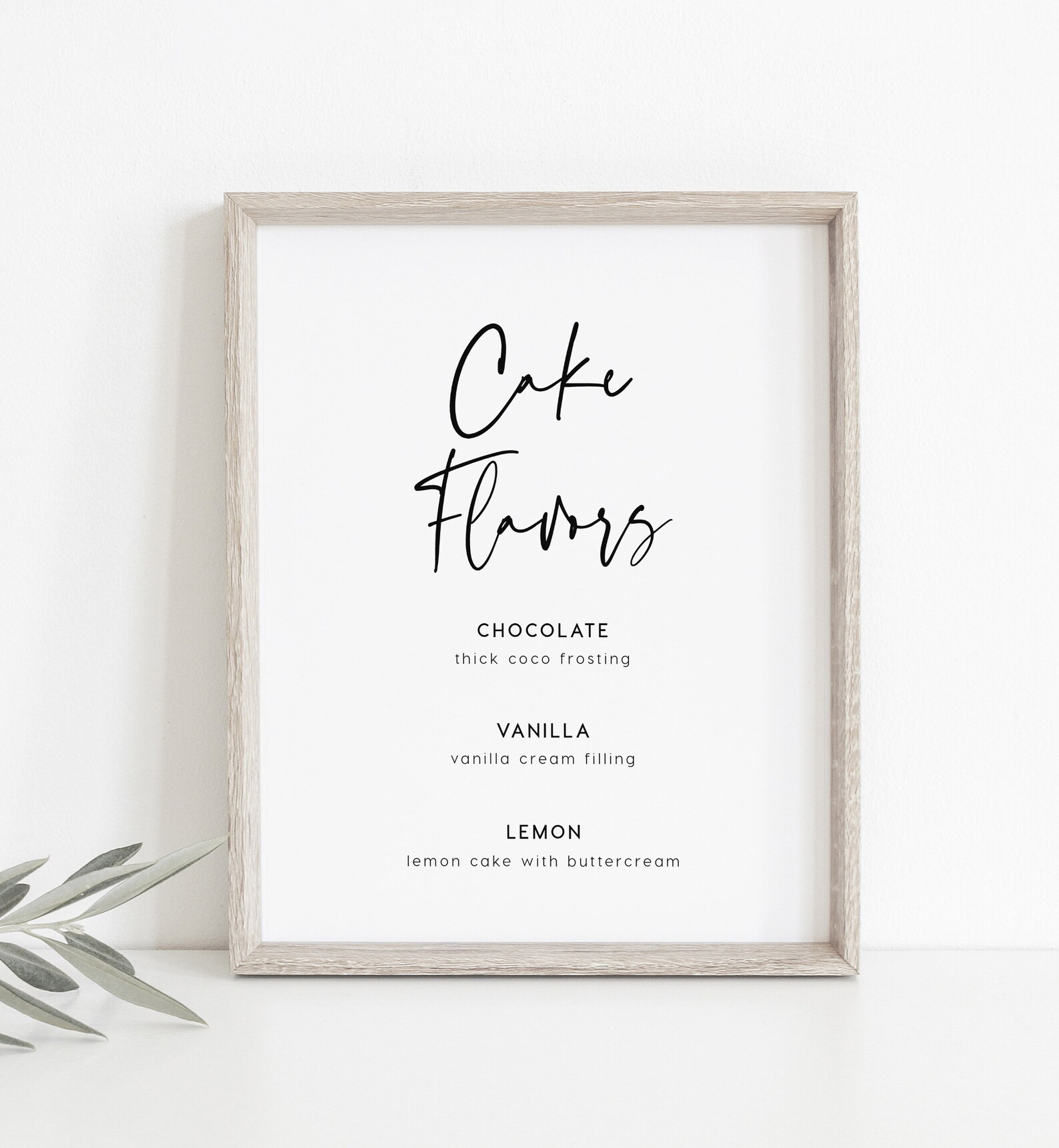 Cake Flavors Sign INSTANT DOWNLOAD, Cake Table Sign, DIY Rustic Wedding ...