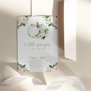 Pumpkin Baby Shower Invitation INSTANT DOWNLOAD Editable, PDF Printable, Sprinkle, Brunch, Baby Shower Invite, 5x7, Australia, Fall - PBS016