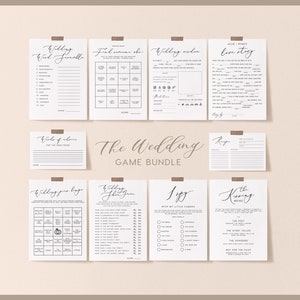 Paquete de juegos de mesa de bodas, DESCARGA INSTANTE, Paquete de juegos de valor, Paquete de juegos de descuento, Juegos para mesa de bodas, Juegos de recepción - PEO004
