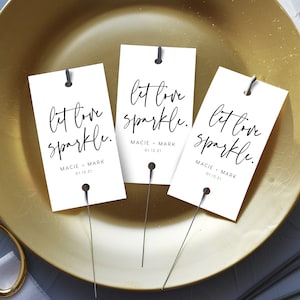 Sparkler Send Off Tag INSTANT DOWNLOAD, Light Em Up Card, Let love glow, Templett, Editable, Let Love Sparkle, Let love shine - PEO051