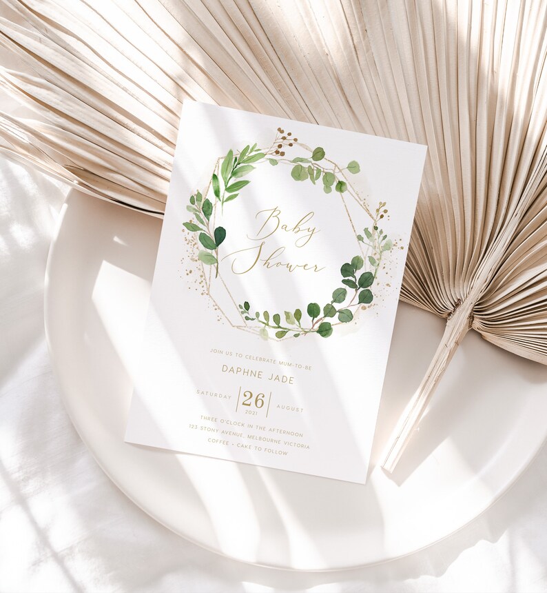 Thanks Tag Australia Greenery Baby Shower Bundle INSTANT DOWNLOAD Value Invite Bundle PBS020 Card Invite Enclosure Card