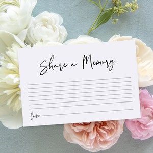 Compartir una tarjeta de memoria DESCARGA INSTANTE, Tarjetas de memoria, Compartir un recuerdo, Tarjeta conmemorativa, Recuerdo, Tarjeta de memoria funeraria, Ducha nupcial PEO051