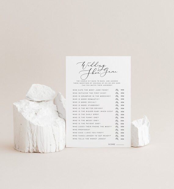 Wedding Shoe Game INSTANT DOWNLOAD Wedding Game, He said she said, The Shoe Game, Bridal Wedding Couples Shower, Fun Wedding Games - PEO004