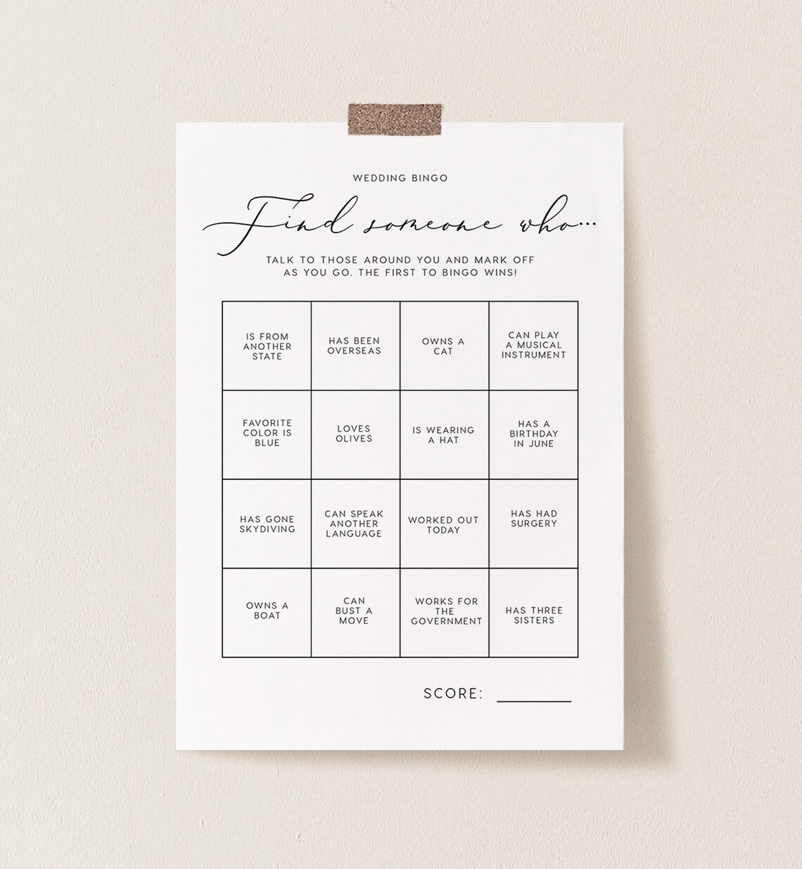 Wedding Table Games Bundle INSTANT DOWNLOAD Value Game Etsy