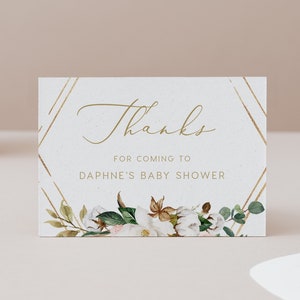 Magnolia Gracias Tarjeta DESCARGA INSTANTE Plano Gracias Nota de Gracias, Servilleta, Templett, Imprimible, Baby Shower Gracias - 3.5x5" PBS007