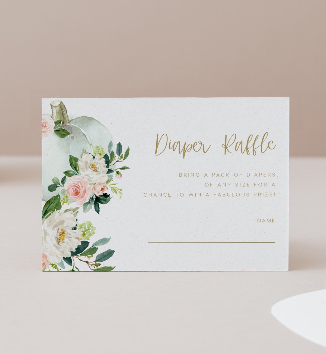 Diaper Raffle Card Example Diaper Raffle Card Editable Pdf Template, INSTANT DOWNLOAD, Gender ...