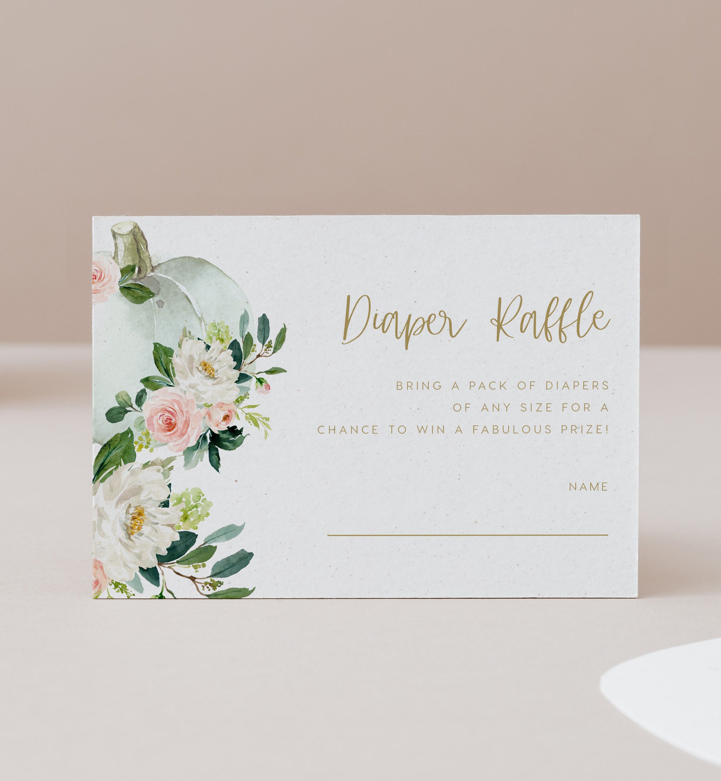 Diaper Raffle Card Editable Pdf Template INSTANT DOWNLOAD | Etsy