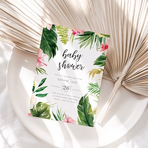 Tropical Baby Shower Invitation INSTANT DOWNLOAD Editable, PDF Printable, Sprinkle, Brunch, Baby Shower Invite, 5x7, Australia - PBS019