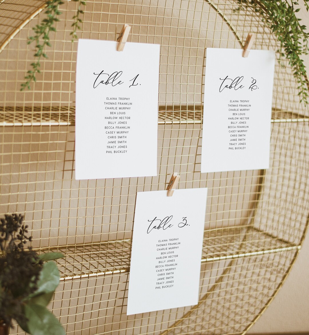 Seating Chart Small Pages INSTANT DOWNLOAD, Editable Pdf, Seating Plan ...
