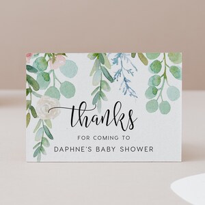 Tarjeta de agradecimiento floral DESCARGA INSTANTE Plano Gracias Nota de agradecimiento, Servilleta, Templett, Imprimible, Baby Shower Gracias - 3.5x5" PBS011