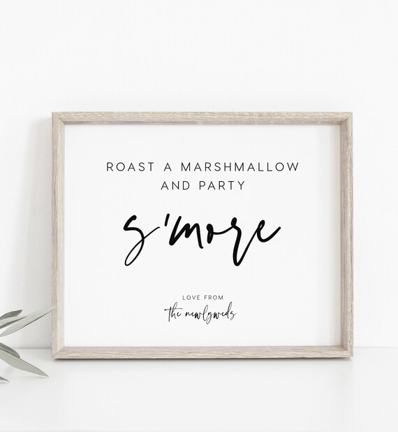 S'mores Sign INSTANT DOWNLOAD, Bonfire, S'more Love, Marshmellows Sign,  DIY Printable Decorations, Templett, Editable pdf, 8x10 - PEO051
