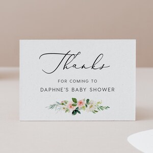 Tarjeta de agradecimiento floral DESCARGA INSTANTE Plano Gracias Nota de agradecimiento, Servilleta, Templett, Imprimible, Baby Shower Gracias - 3.5x5" PBS014