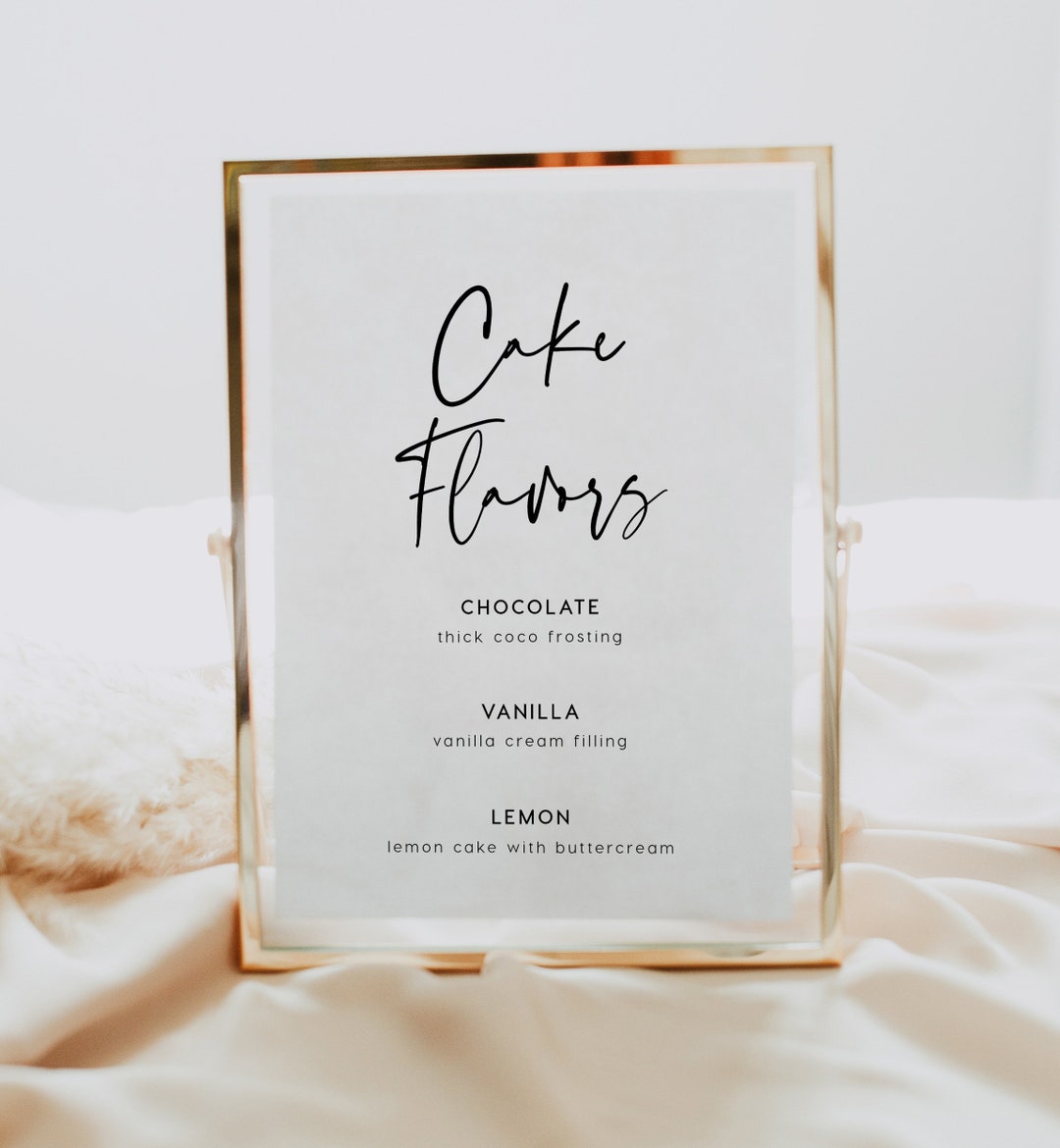 Cake Flavors Sign INSTANT DOWNLOAD, Cake Table Sign, DIY Rustic Wedding ...