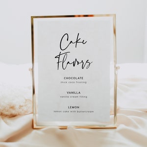 Cake Flavors Sign INSTANT DOWNLOAD, Cake Table Sign, DIY Rustic Wedding Sign, Simple, Reception, Dessert Sign, 8x10, 5x7 - PEO051