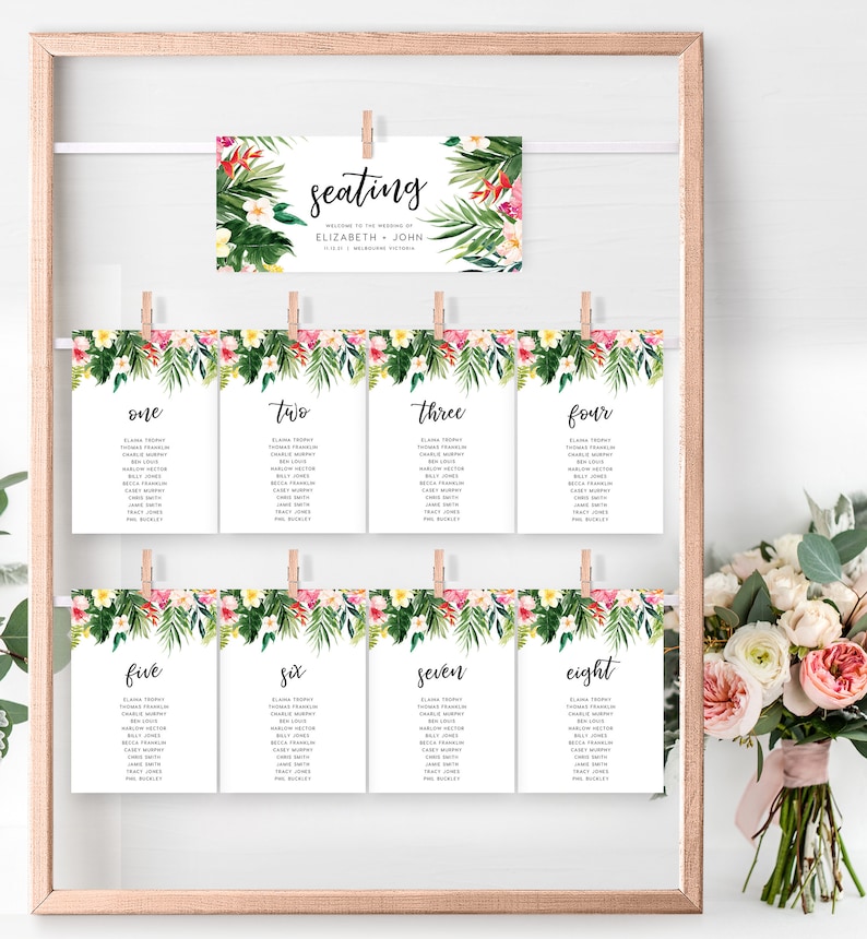 Baby Shower Seating Chart Small Cards INSTANT DOWNLOAD Etsy