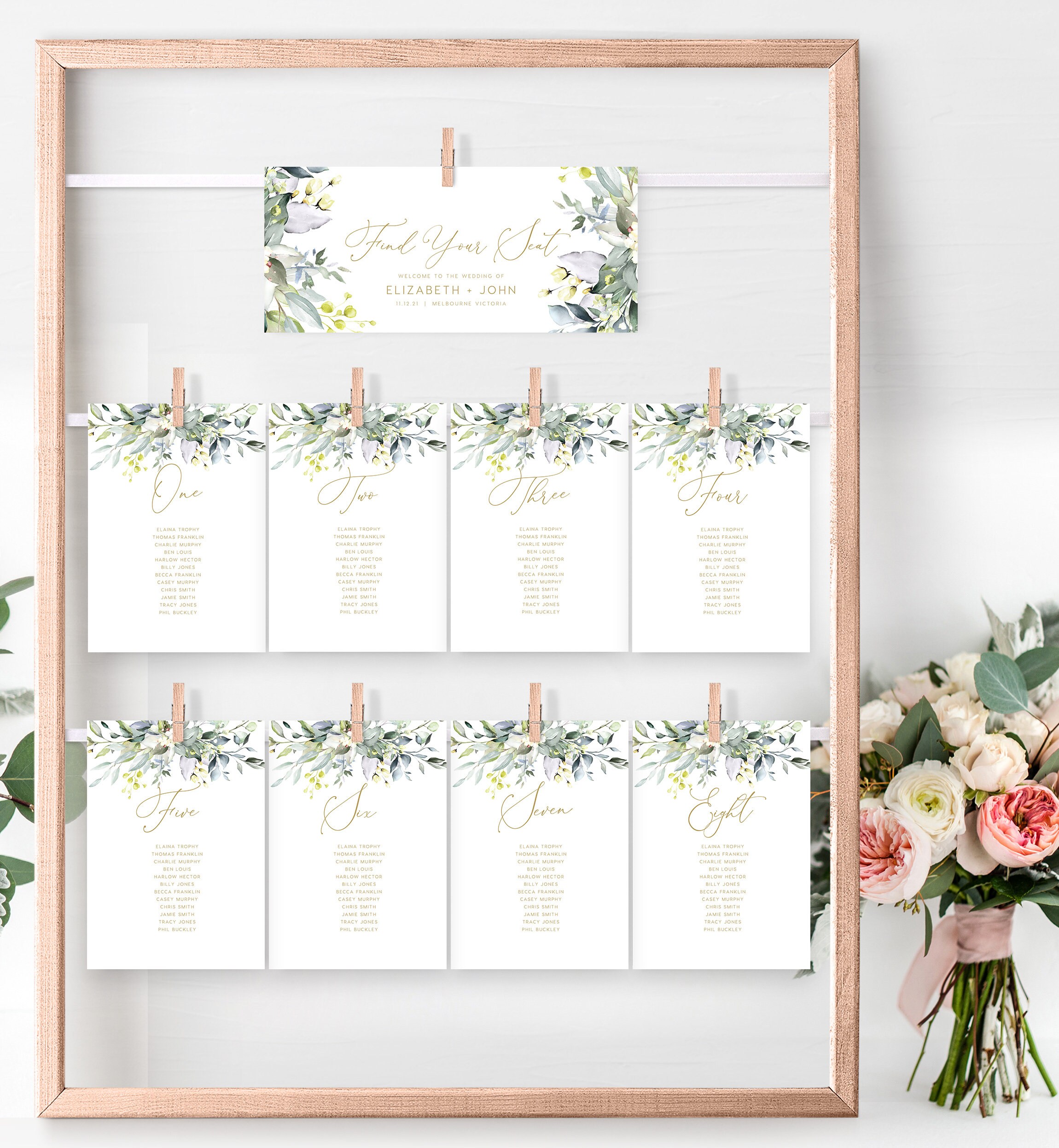 Baby Shower Seating Chart Small Cards INSTANT DOWNLOAD Etsy