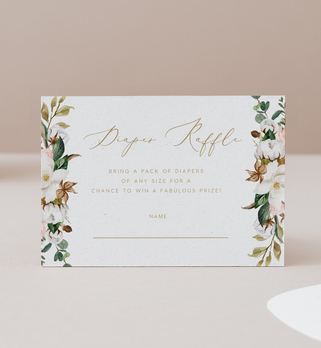 Diaper Raffle Card Example Diaper Raffle Card Editable Pdf Template, INSTANT DOWNLOAD, Gender ...