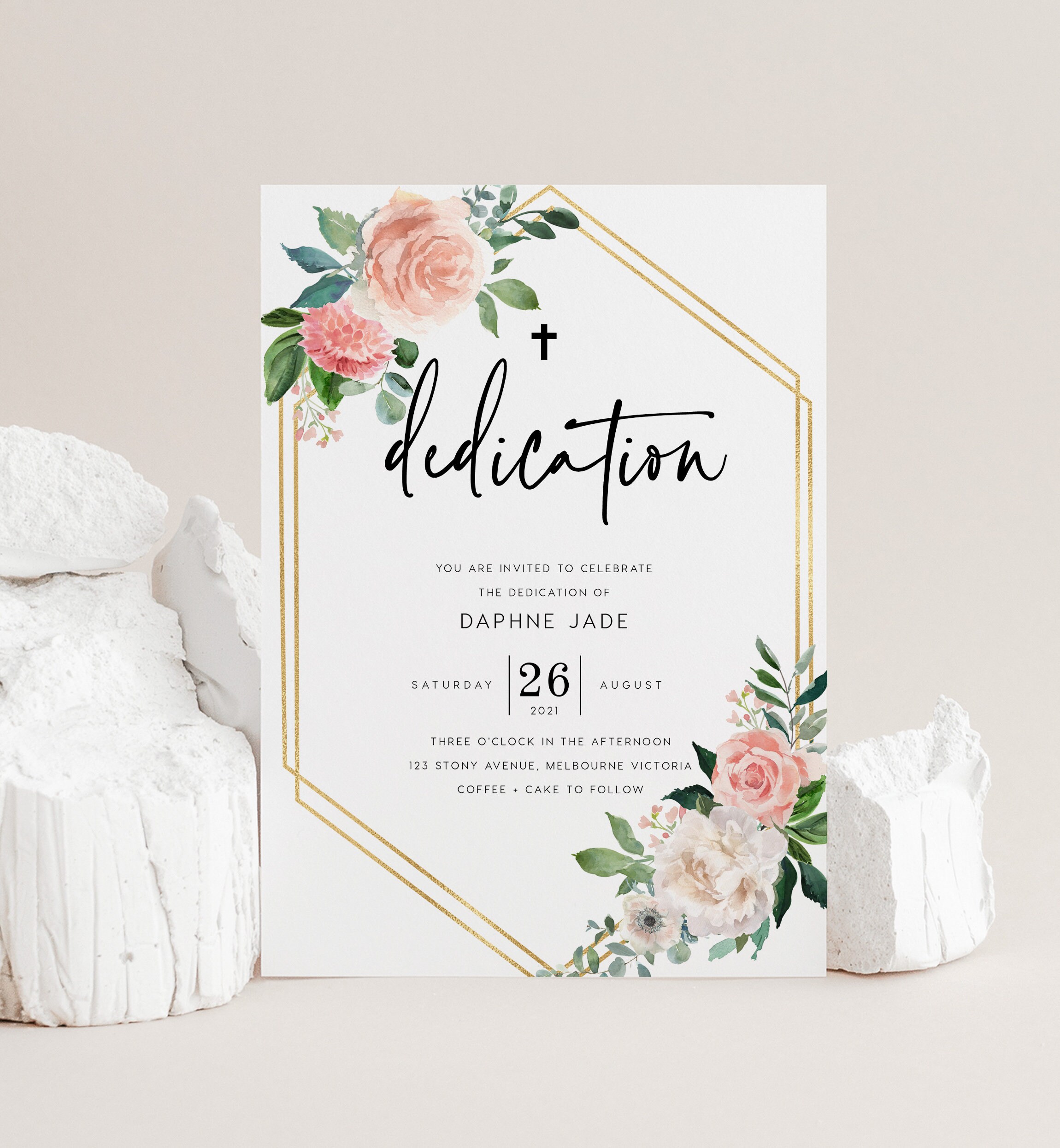 Dedication Invitation INSTANT DOWNLOAD Editable Printable Etsy
