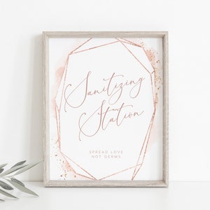 Be Wise Sanitize Sign INSTANT DOWNLOAD Spread the Love Not Germs Social Distancing Sign for Wedding, Sanitizing Station - 5x7, 8x10