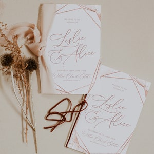 Rose Gold Program Rose Gold Wedding Program Booklet INSTANT DOWNLOAD Printable Folded ...