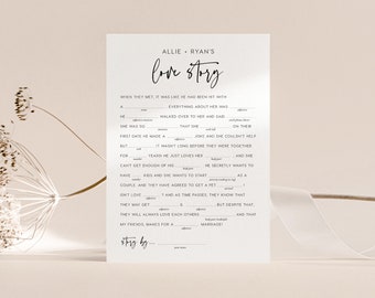 Bridal Shower Mad Libs Game INSTANT DOWNLOAD Wedding Reception Games Funny Bridal Shower Game DIY Wedding Shower Wed Libs Printable - PEO051