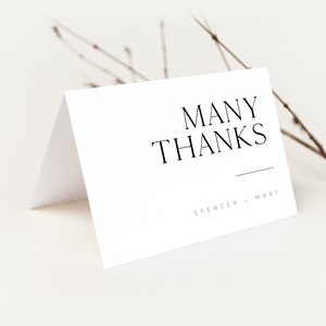Tarjeta de agradecimiento minimalista DESCARGA INSTANTE Plano Gracias, Nota de agradecimiento, Servilleta, Templett, Imprimible, Mínimo, Simple - 3.5x5" PEO003