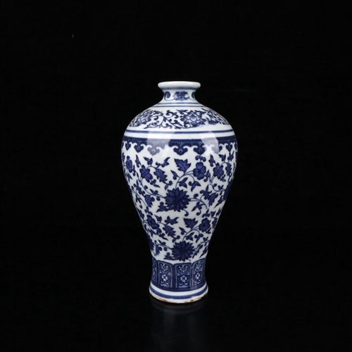 Collection Crafts Blue and White Porcelain Vase Handpainted Etsy