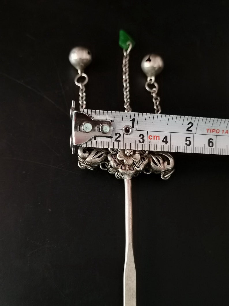 Collection of Chinese handmade Tibetan silver hairpins\u2014004