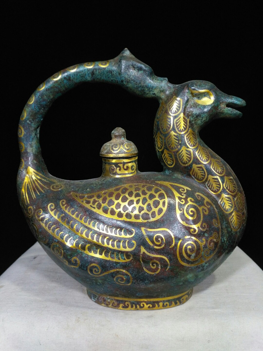 Chinese Antique Bronze Mandarin Duck Pot Etsy