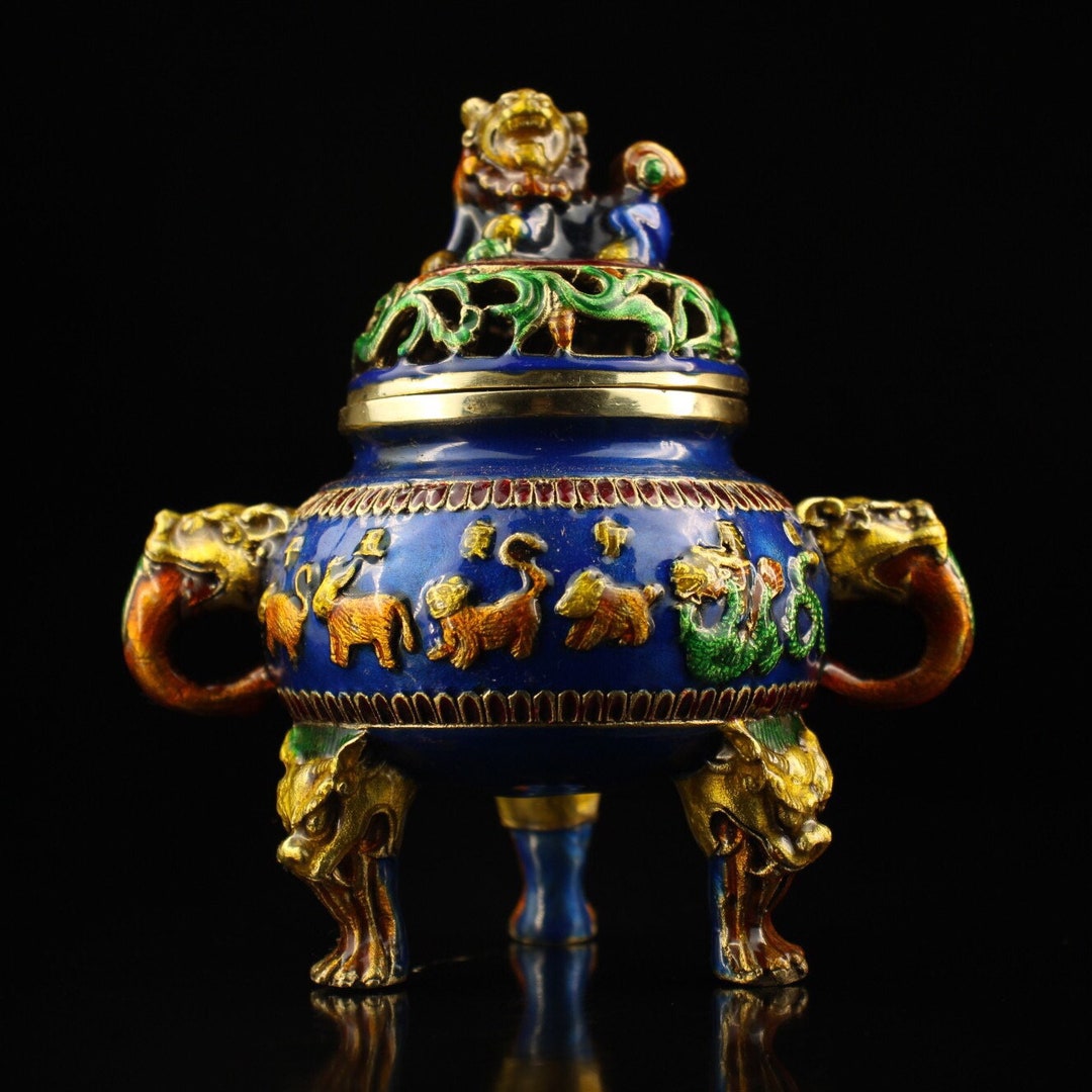 Chinese Zodiac Incense Burner Handmade Inlaid Pure Copper Etsy