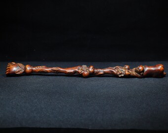 Collection of Chinese antique hand-carved rosewood monkey tickling