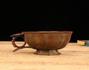 Chinese Antique Eight petal Lotus Cup