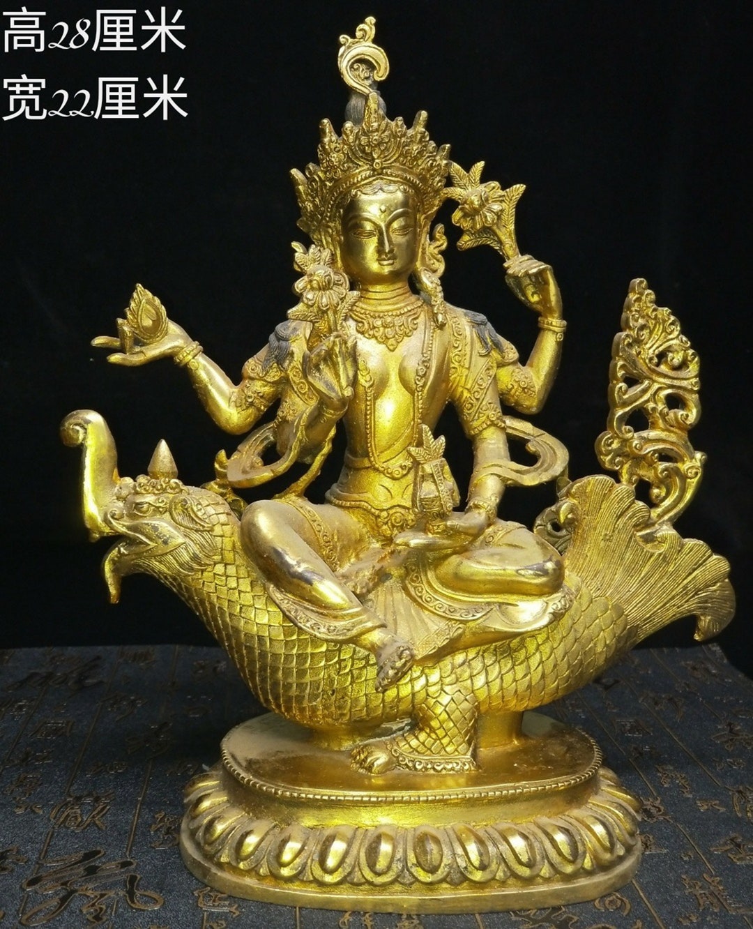 Chinese Antique Pure Copper Buddha Statue Etsy