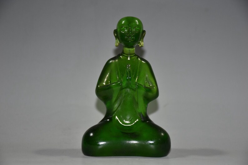 Buddha statue, pure hand-made colored glaze into Buddha statue image 1