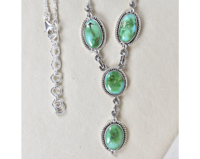 Gem Treasures 10x8mm Sonoran Turquoise & Gemstone Pendant w/ Chain main image 1
