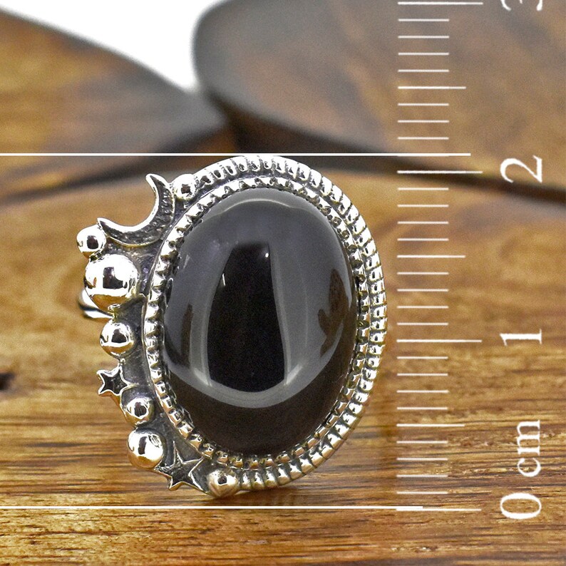 Natural black onyx ring gorgeous ring. december birthstone ring handmade 925 sterling silver ring gift for her anniversary ring