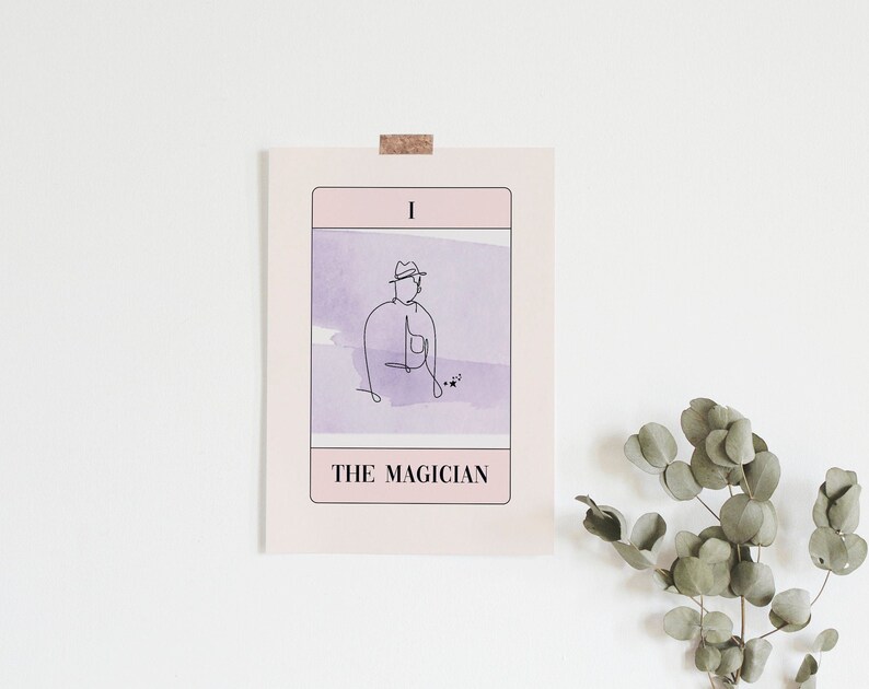 Minimalist Tarot Card Wall Art Minimal Tarot Deck Pastel Etsy