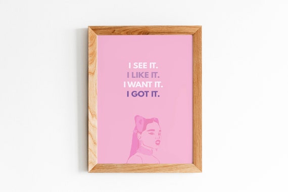 Ariana Grande I See It I Like It I Want It I Got It 7 Rings Hip Hop Art 7 Rings Poster Hip Hop Print Pastel Song Lyrics Wall Print