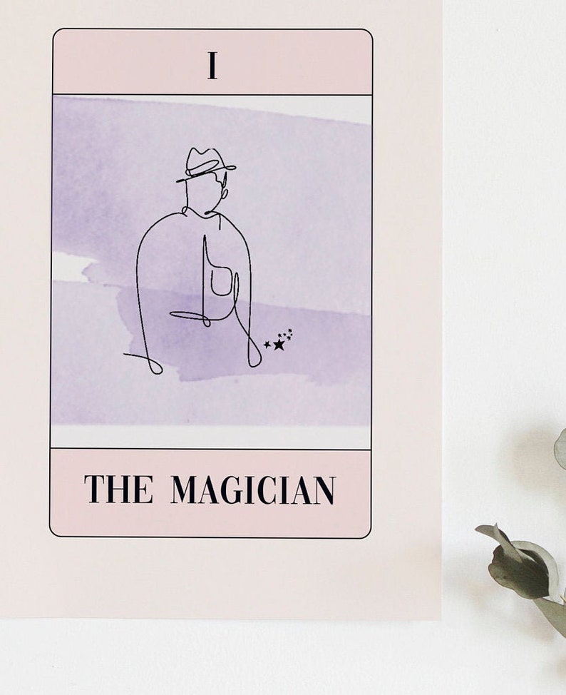 Minimalist Tarot Card Wall Art Minimal Tarot Deck Pastel Etsy