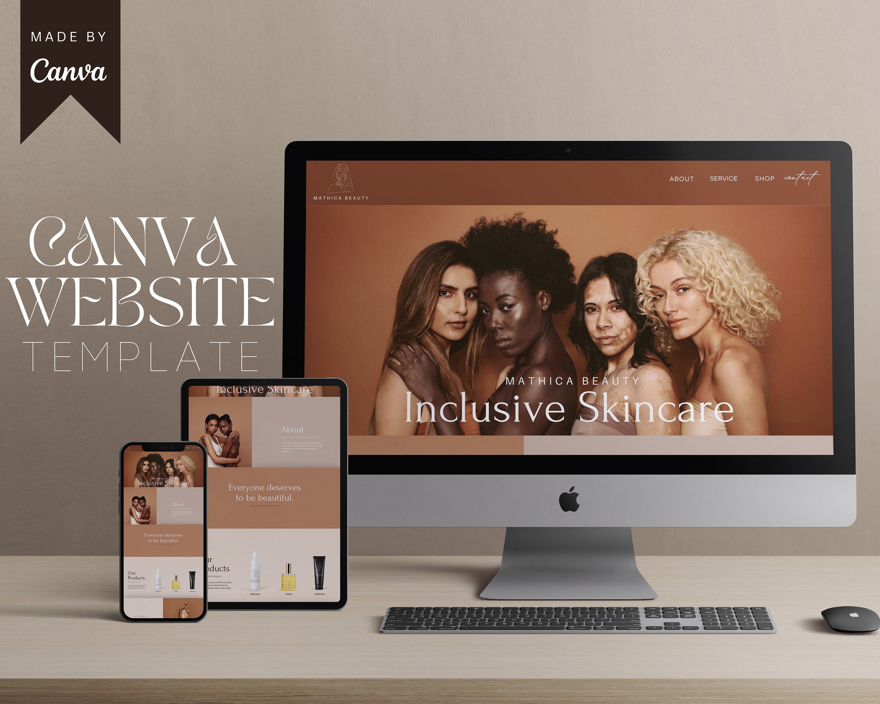 Beautiful Esthetician Website Template, Canva Website Template Beautiful Esthetician Website Template, Canva Website Template