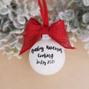 Pregnancy Announcement Ornament, Baby Announcement, Christmas Pregnancy Announcement, Pregnancy Announcement Grandparents, White Ornament