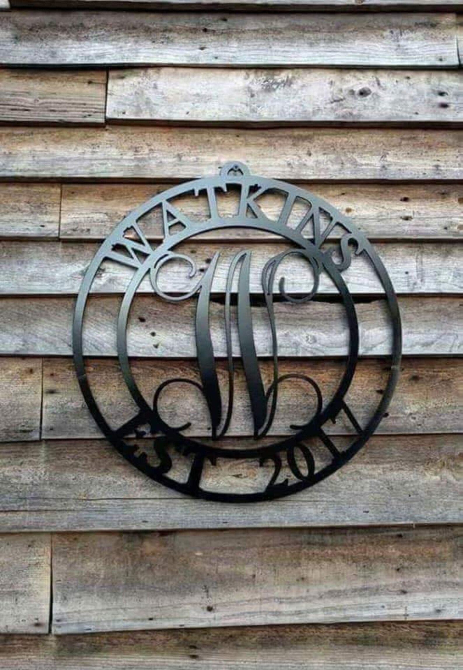 Personalized metal door hanger Etsy