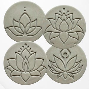 Keramisk stämpel med lotusblomma | Motivval | Präglingsstämpel för lera | Yoga- och zenkeramisk stämpel | Spirituellt keramiskt verktyg | Keramiktillbehör