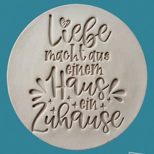 Miłość czyni dom domem - Ceramiczny stempel z napisem