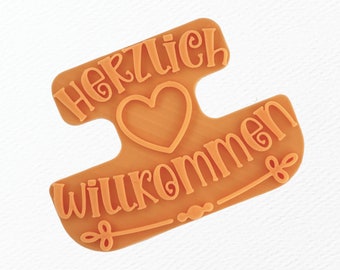 Welcome with heart - saying ceramic stamp