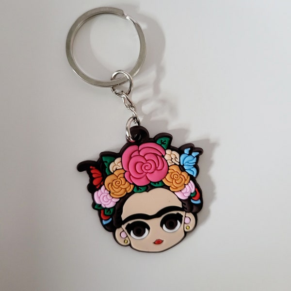 Frida keychain, gift for her, frida kahlo inspired,