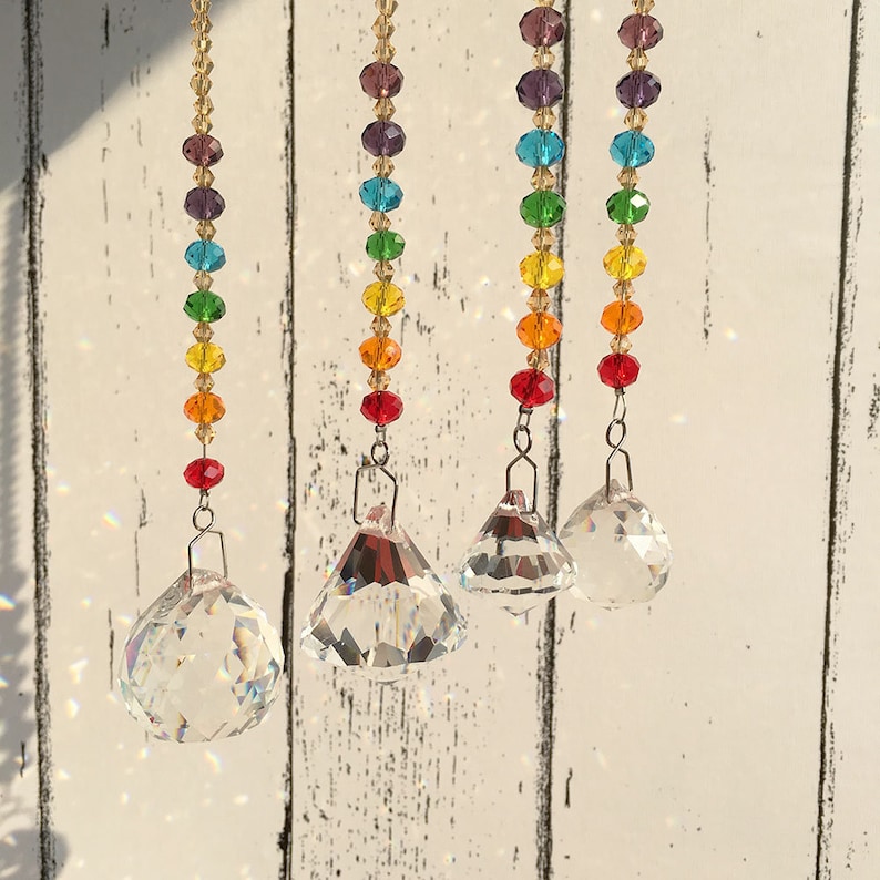4pcs /set Crystal Suncatcher Window Hanging Rainbow Maker Etsy