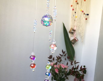 Handmade Wind Chimes Sun Catcher,Crystal Prisms Windows Hanging Suncatcher,Rainbow Making Mobiles Suncatchers,Window/Home Ornaments,Gifts