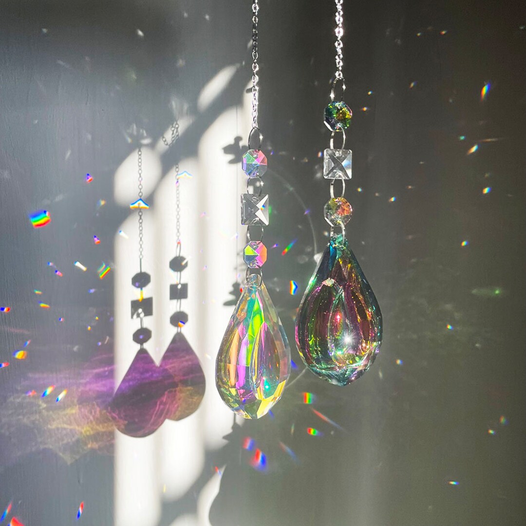 4 Pezzi Acchiappasole In Cristallo - Prismi Per Finestre, Decorazione Arcobaleno, Da Appendere - Foto 14